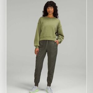 Lululemon Perfectly Oversized Cropped Crew *Softstreme Bronze Green Size 6